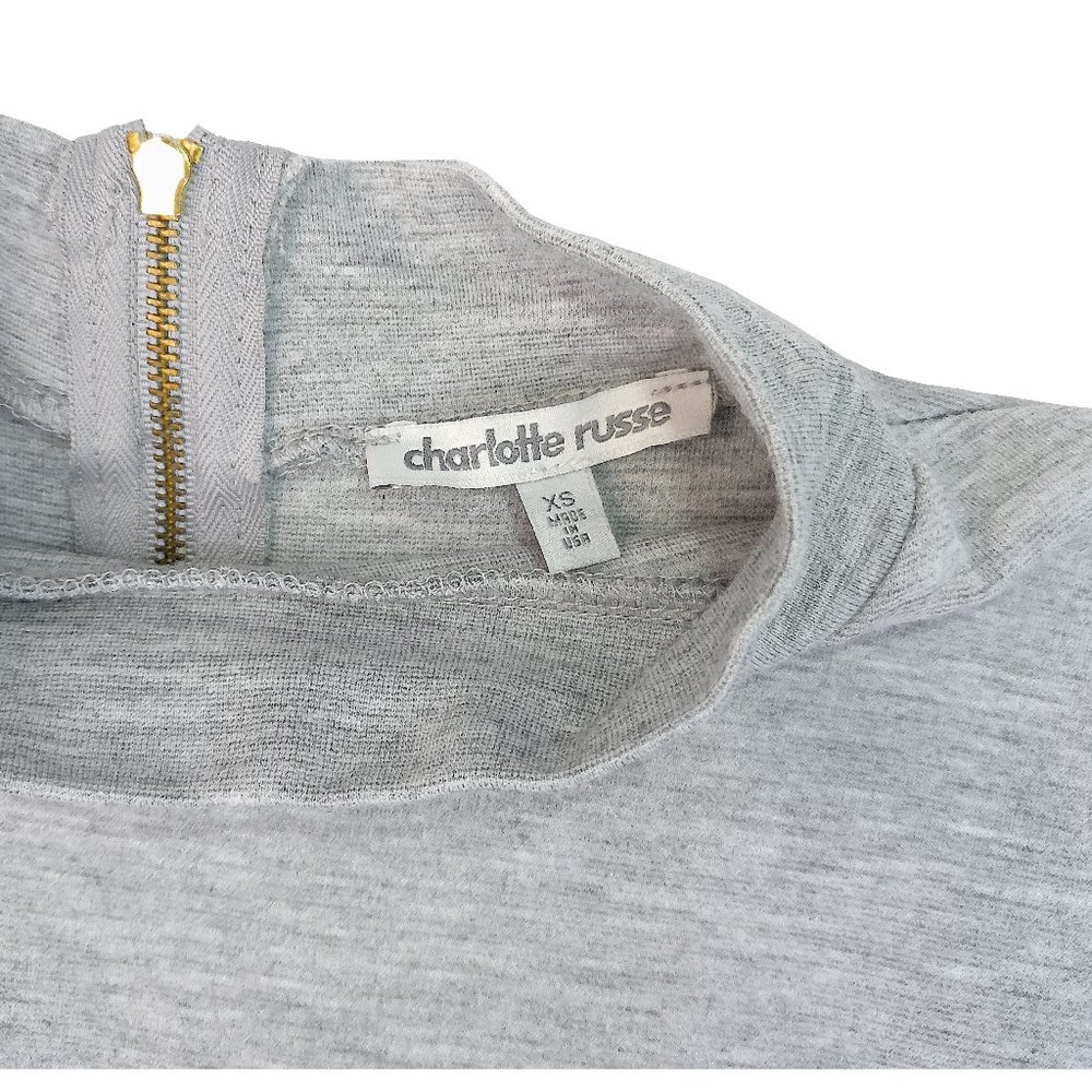NWOT Light Gray Heather Casual Sexy Open Hip ¾ Sleeve Charlotte Russe Dress XS/S - Picture 3 of 10
